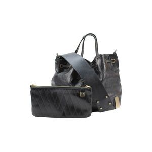 Chloe Women's Charlie Quilted Leather Goldtone Hardware Bucket Handbag Black